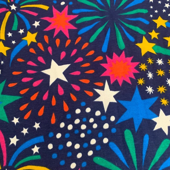 Boden Fireworks 2pc Snug Long John Pajamas Set 7Y Glow in Dark Cotton Pjs - Picture 9 of 9